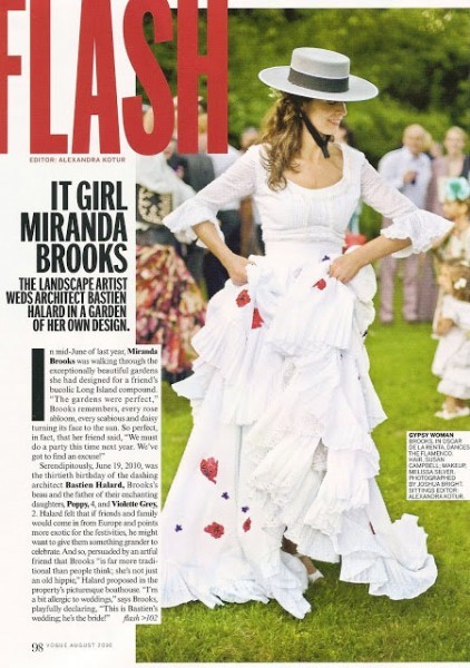 Miranda Brooks 2010 wedding dress