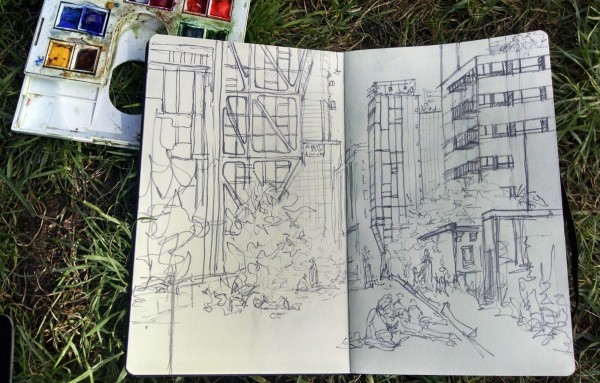 Sketching the High Line Pencil Drawing 