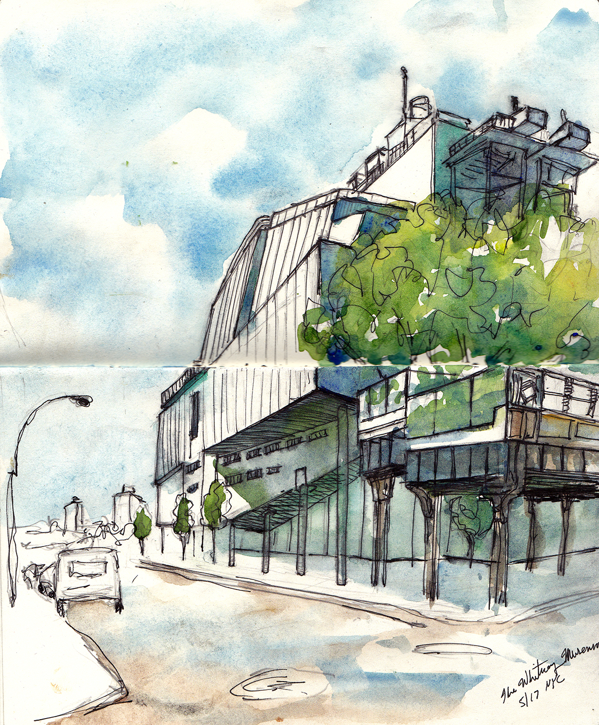 Architecture Sketching Whitney Museum